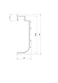 Listwa korytkowa pozioma C- LED komplet z osłonką/ 2500 mm/ surowe aluminium