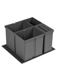 Kosz na śmieci QUATTRO 600/ wys. 300/ gł.500/ 2x17+2x8l/ antracyt
