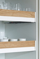 Reling drewniany do Extendo Liro 600 z listwą/ 522x95x6 mm/ dąb naturalny